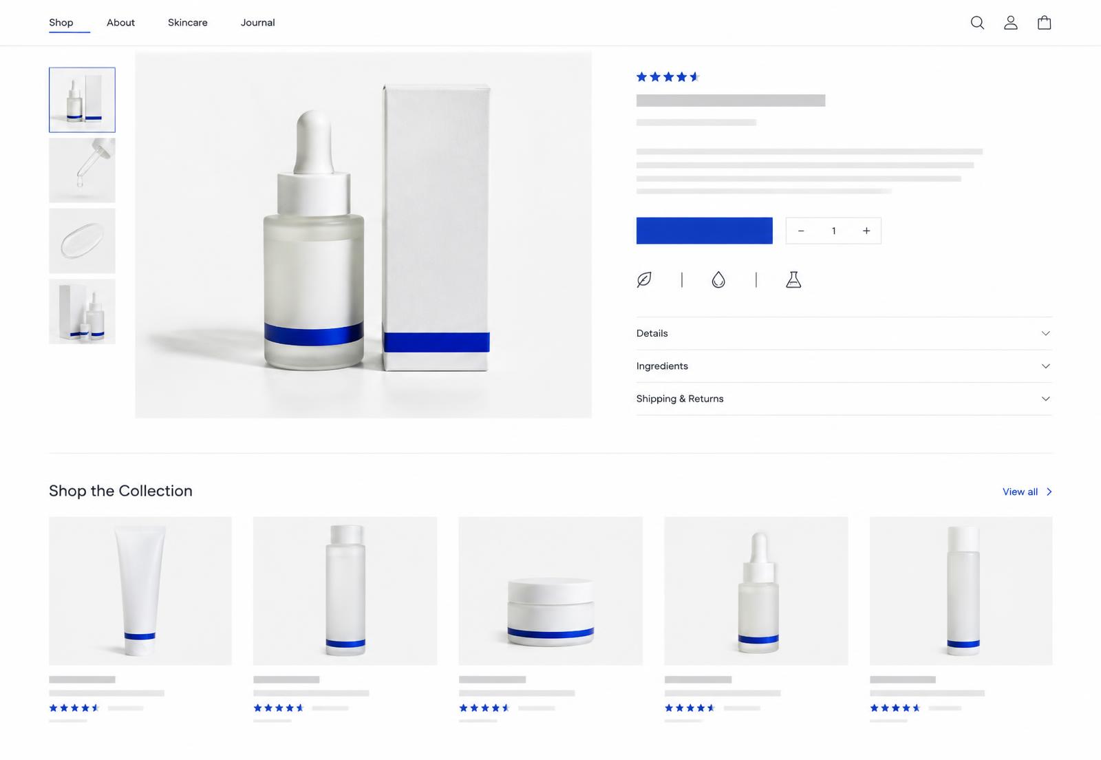 Skincare Store interface preview